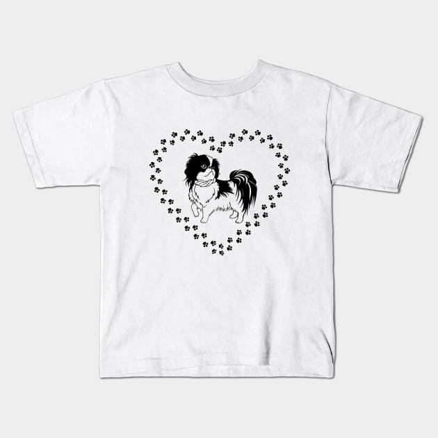 Cute Japanese Chin Kids T-Shirt by LunaMay